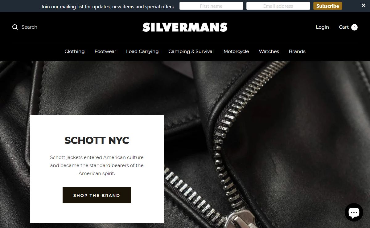 Silvermans genuine military kit, army surplus, footwear, motorycycle