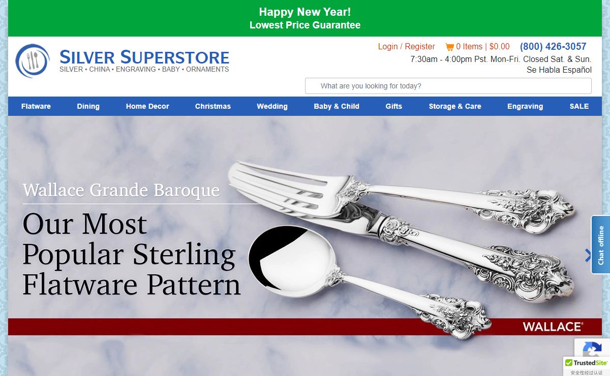 Sterling silver, Stainless flatware, Silverware, China for less! - Silver Superstore