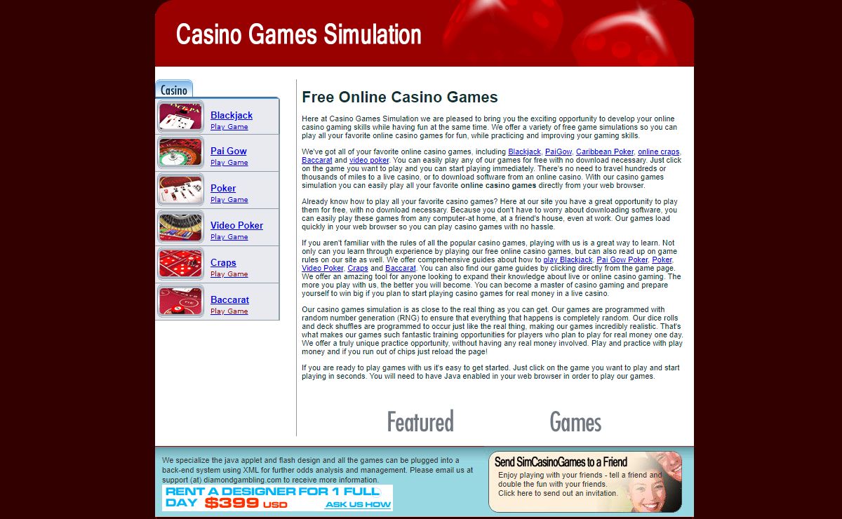 Online Casino Games : Game Simulation : Online Casino For Free and Fun!