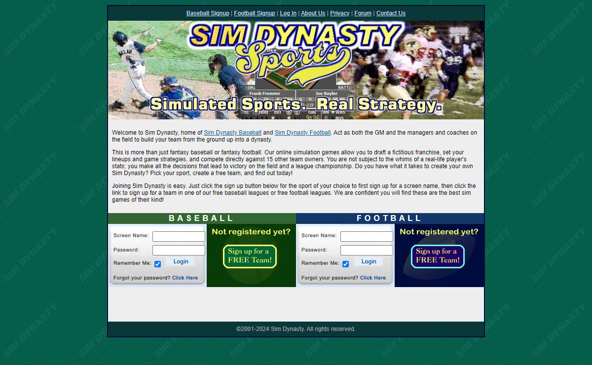 Online Simulated Fantasy Baseball and Sim Football Games