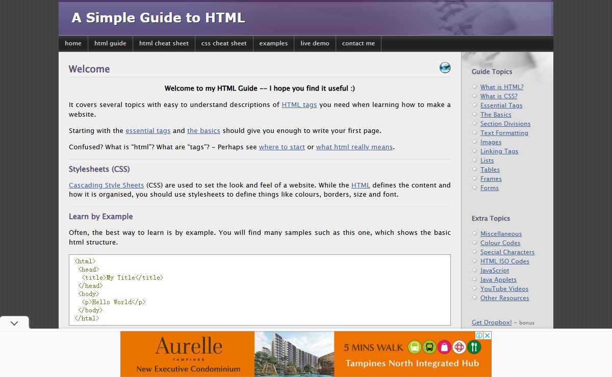 A Simple Guide to HTML - Welcome
