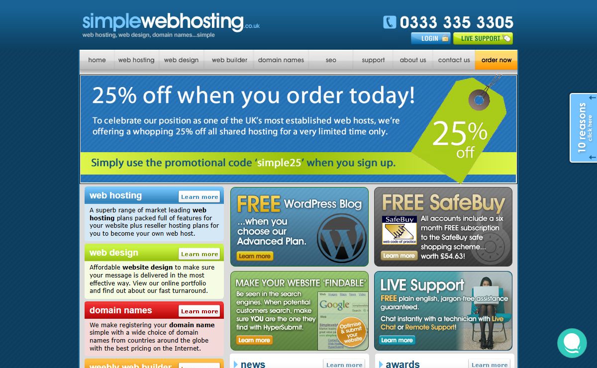 Market leading web hosting, affordable web design & domain names | simplewebhosting.co.uk