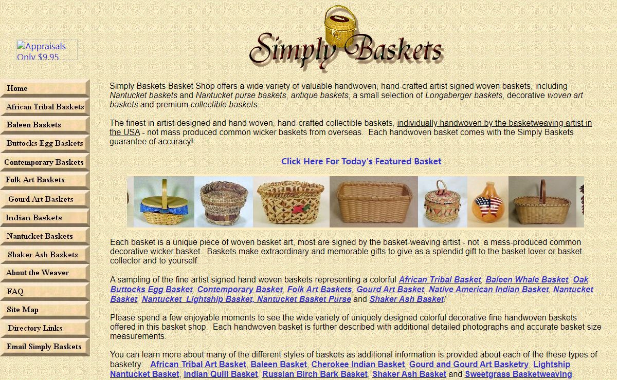 Simply Baskets - Fine handwoven artist signed collectible baskets