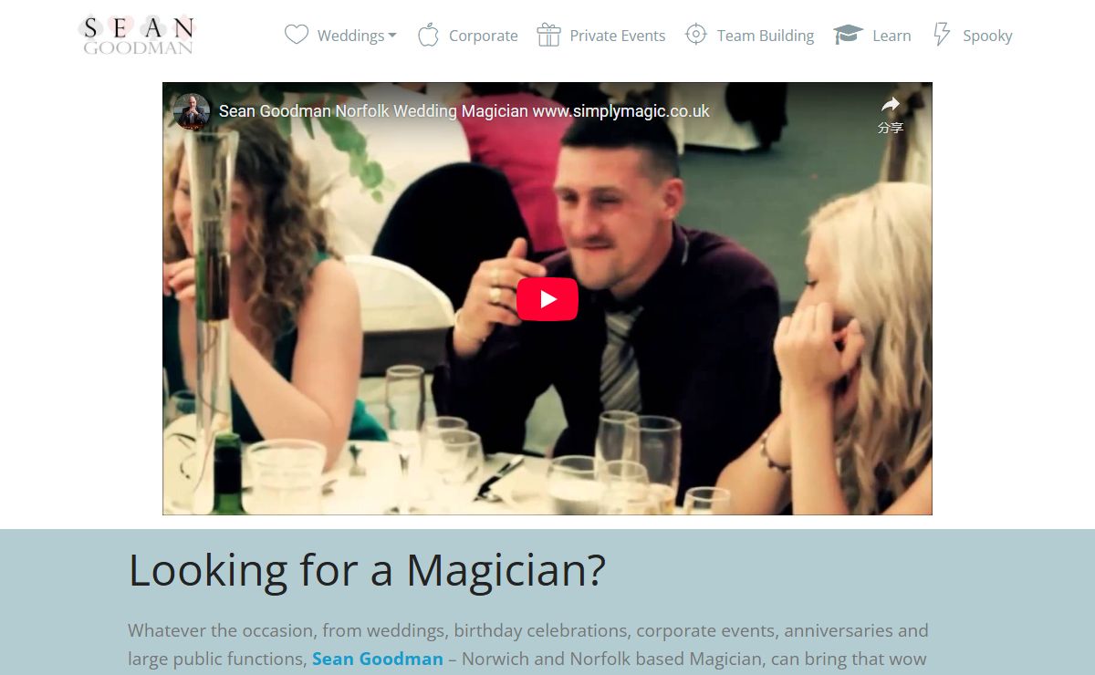 Sean Goodman Norfolk Wedding Magician