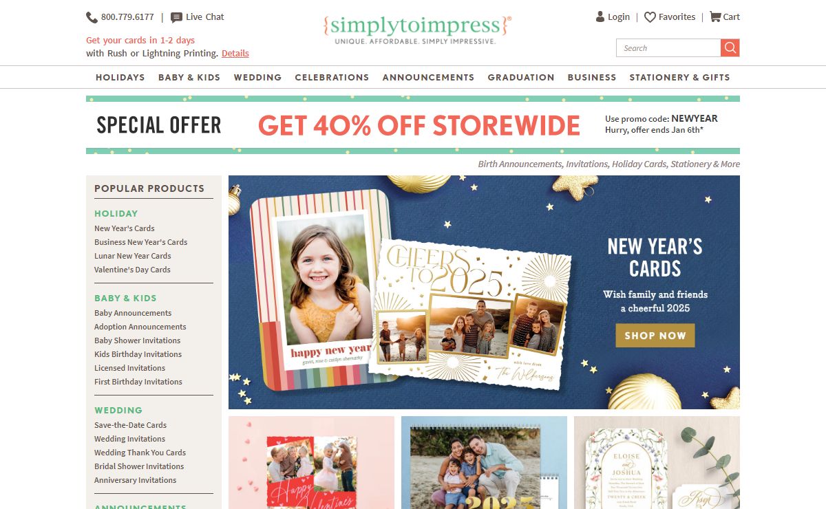 Simply to Impress | Birth Announcements, Invitations, Holiday Cards