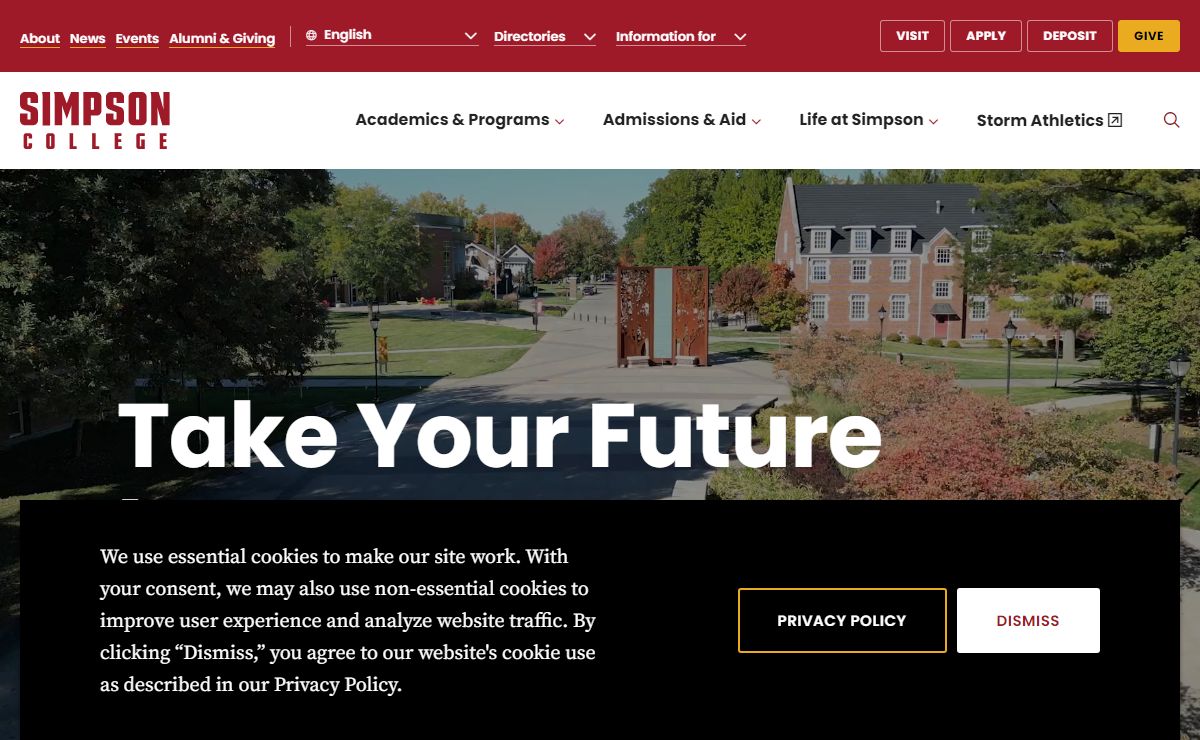 Simpson College a private liberal arts college in Indianola, IA