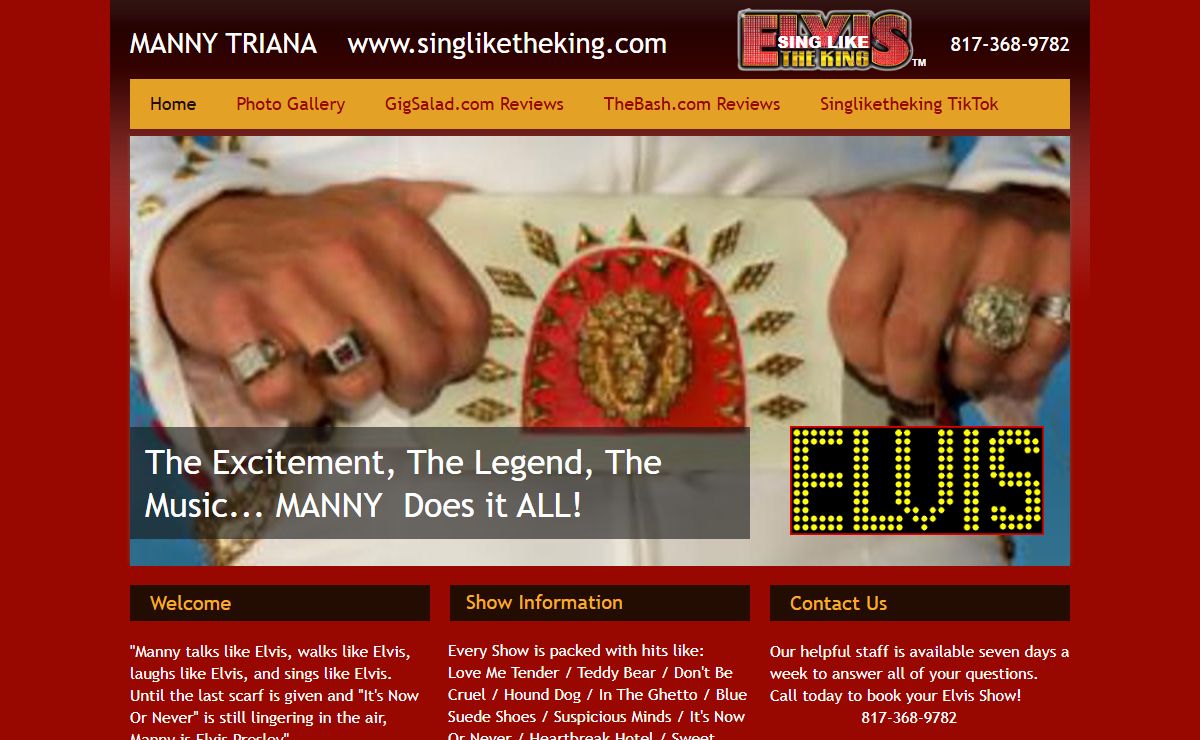 MANNY TRIANA - singliketheking.com | , DFW Texas, USA