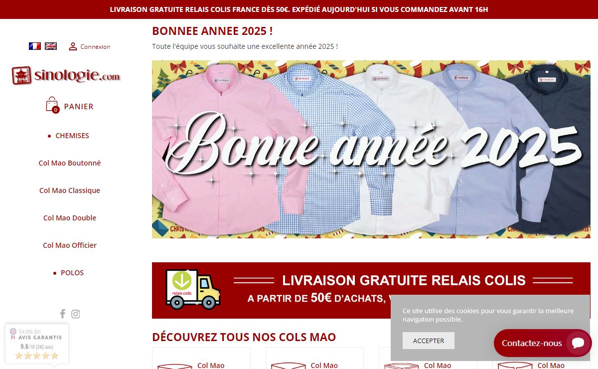 Chemises et Polos Col Mao Sinologie.com