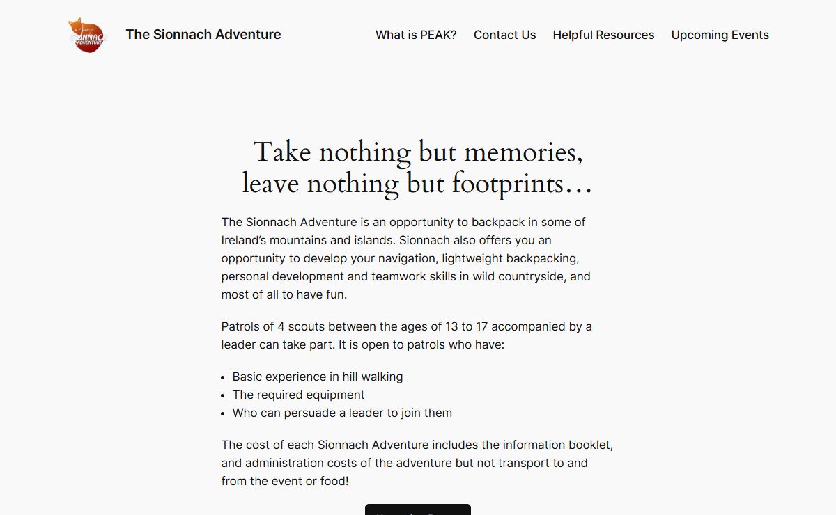 The Sionnach Adventure – Take nothing but photos, leave nothing but footprints!