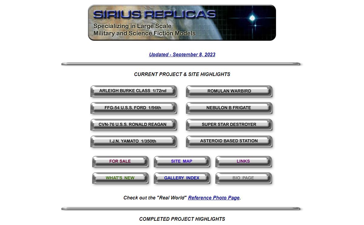 Sirius Replicas - Large Scale Military and Science Fiction Models