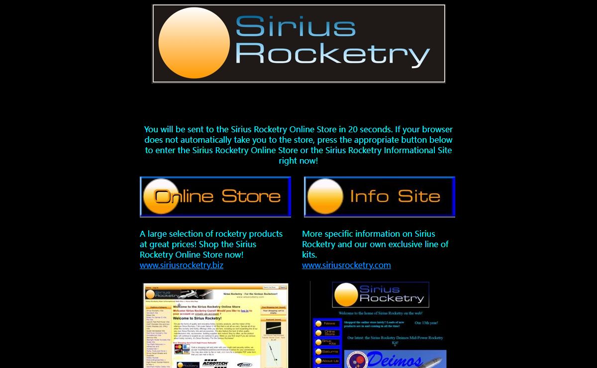Welcome to Sirius Rocketry: Model Rocket, Rocket Propellant, Rocket Engines, Model Rocketry, High Power Rocketry for the Serious Rocketeer here!