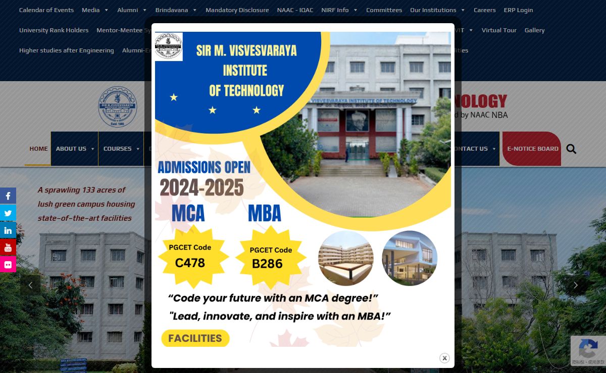 Sir M Visvesvaraya Institute Of Technology – Approved by AICTE | Affiliated to VTU | Accredited by NAAC