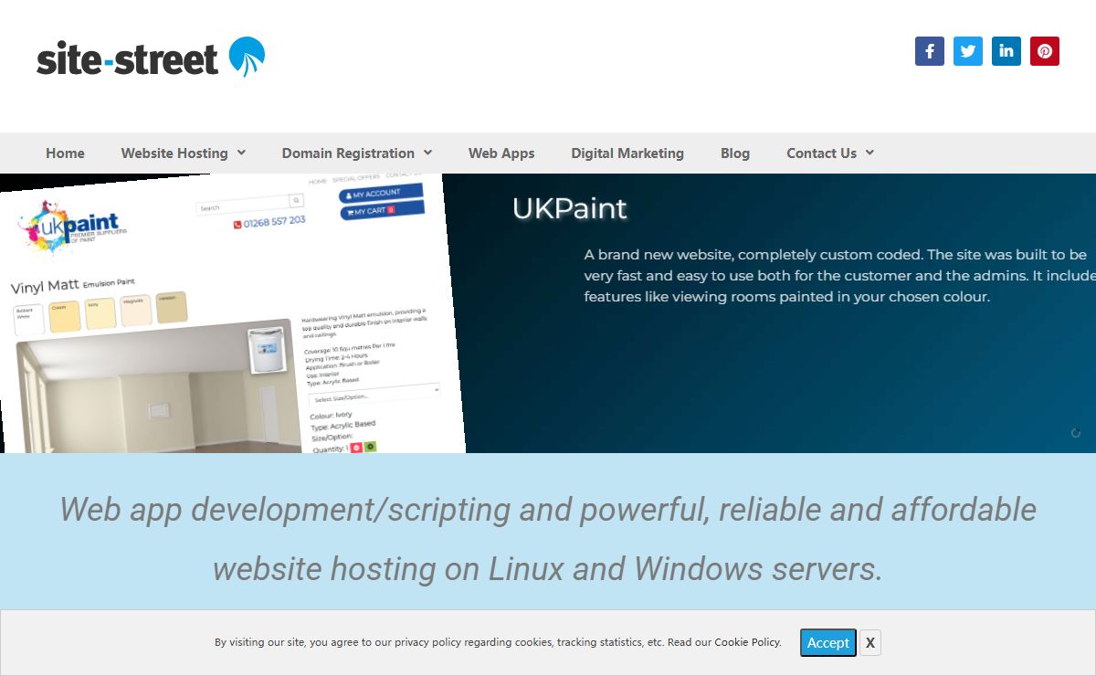 Recommended website hosting, domains, design, scripting by Site-Street
