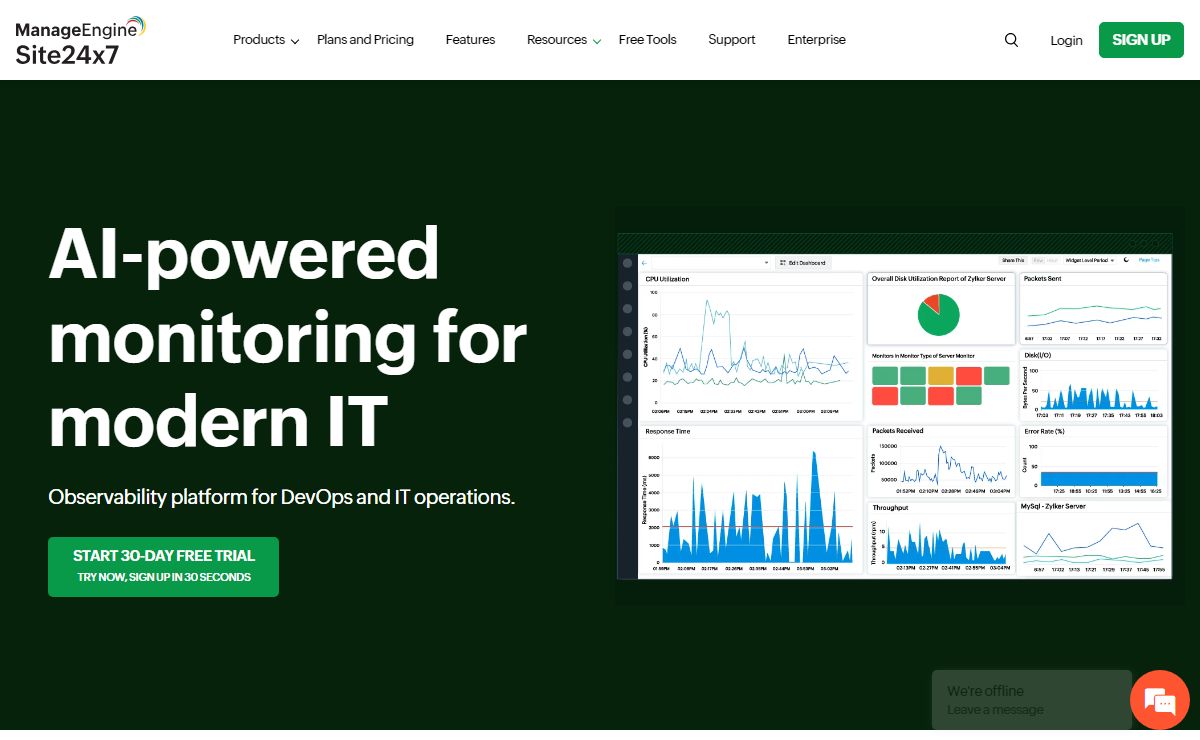 Website Monitoring, Website Monitoring Service: Site24x7