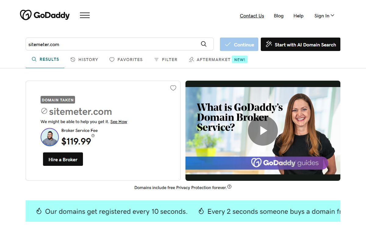 GoDaddy Domain Name Search