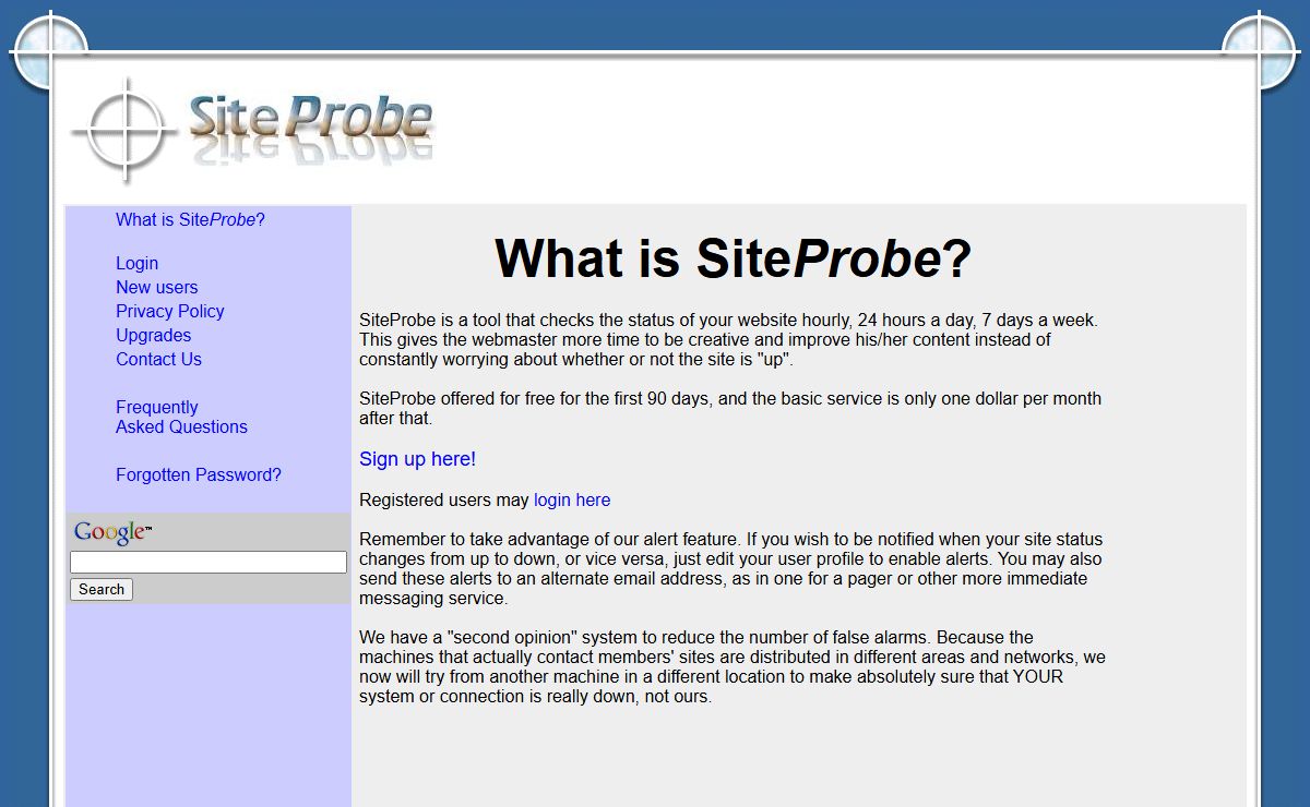 SiteProbe - Website Uptime Monitor, Hourly Status Check