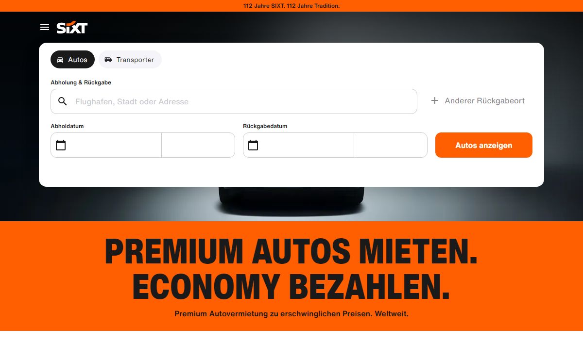 SIXT Autovermietung | Premium Auto mieten zum besten Preis