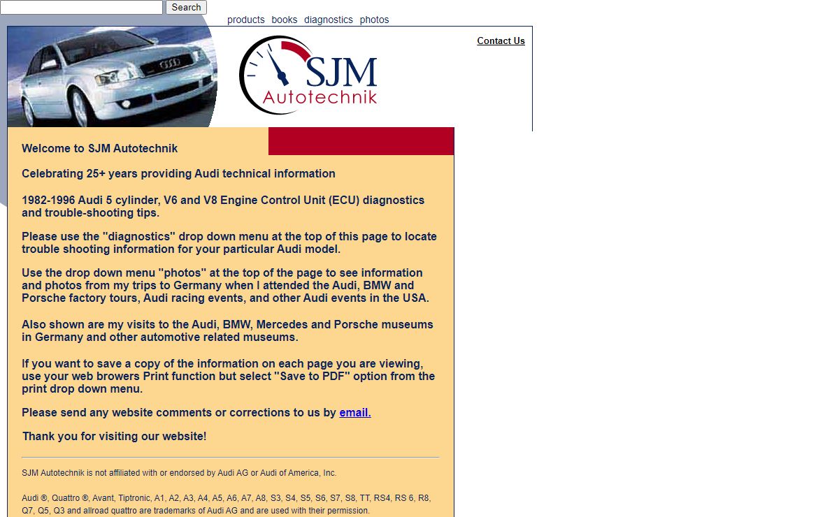 SJM Autotechnik, Audi Technical Service Repair Information