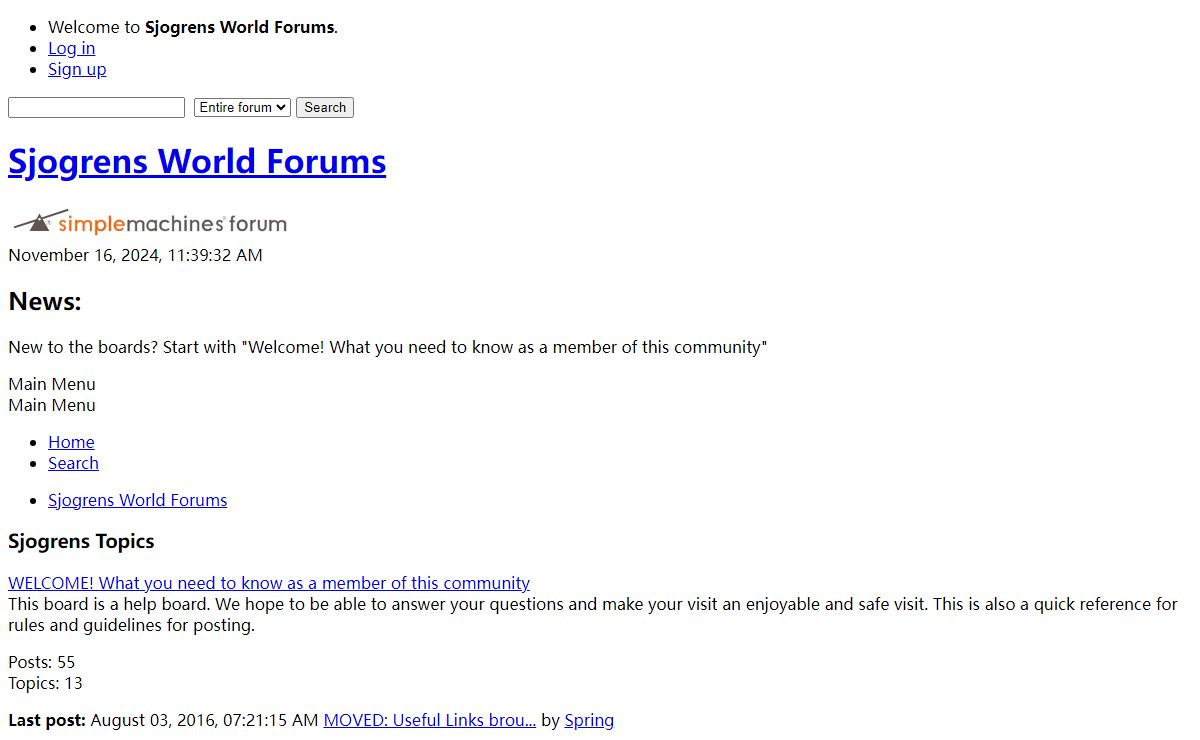 Sjogrens World Forums - Index
