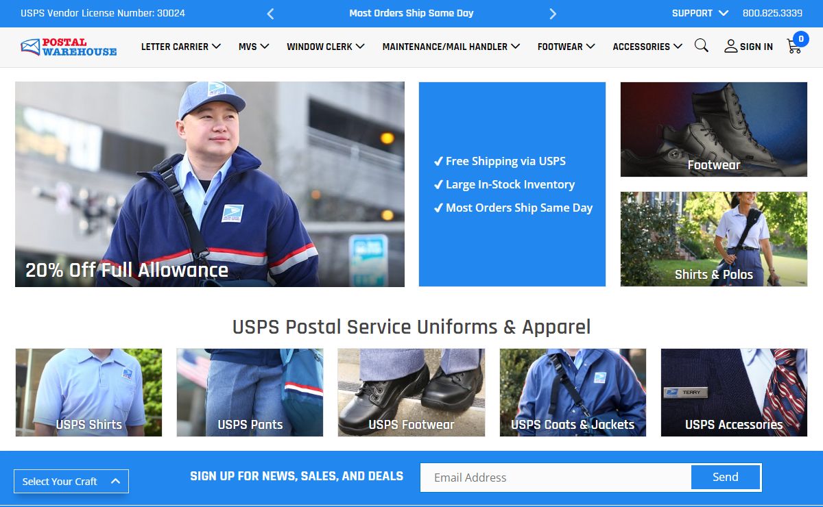 Postal Warehouse | Quality USPS Postal Uniforms at Discount Prices