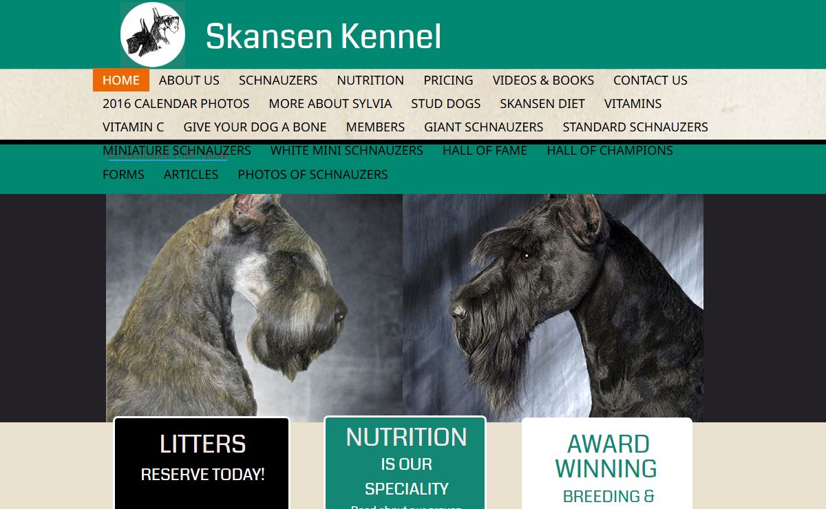 Skansen Kennel - Giant Schnauzers, Standard Schnauzers, Miniature Schnauzers, White Mini Schnauzers - Sebastopol, CA