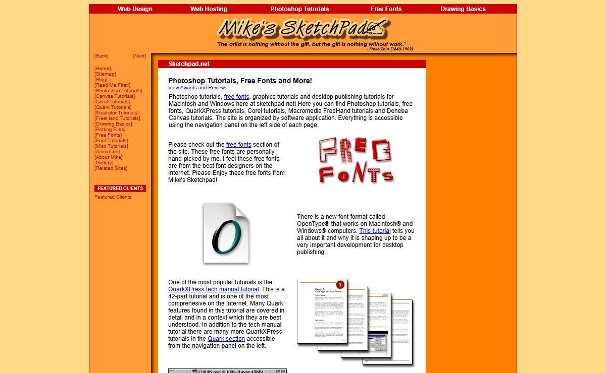 Photoshop Tutorials, Free Fonts, QuarkXPress, Graphics Tutorials
