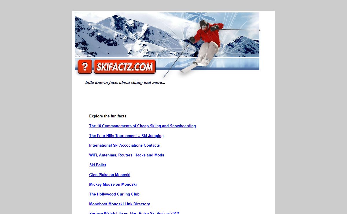 SkiFactz Home