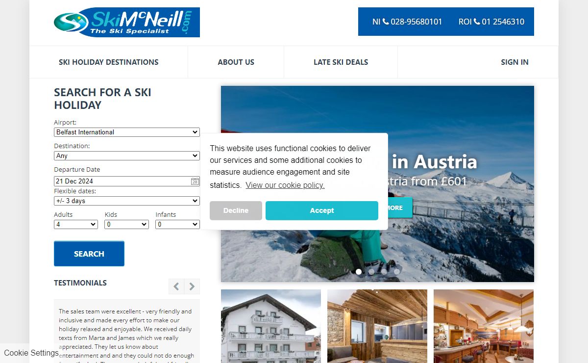 Ski Holidays from Belfast | Ski McNeill