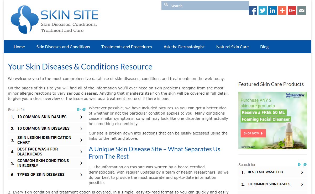 #1 Skin Diseases, Conditions, Procedures and Treatment Resource
