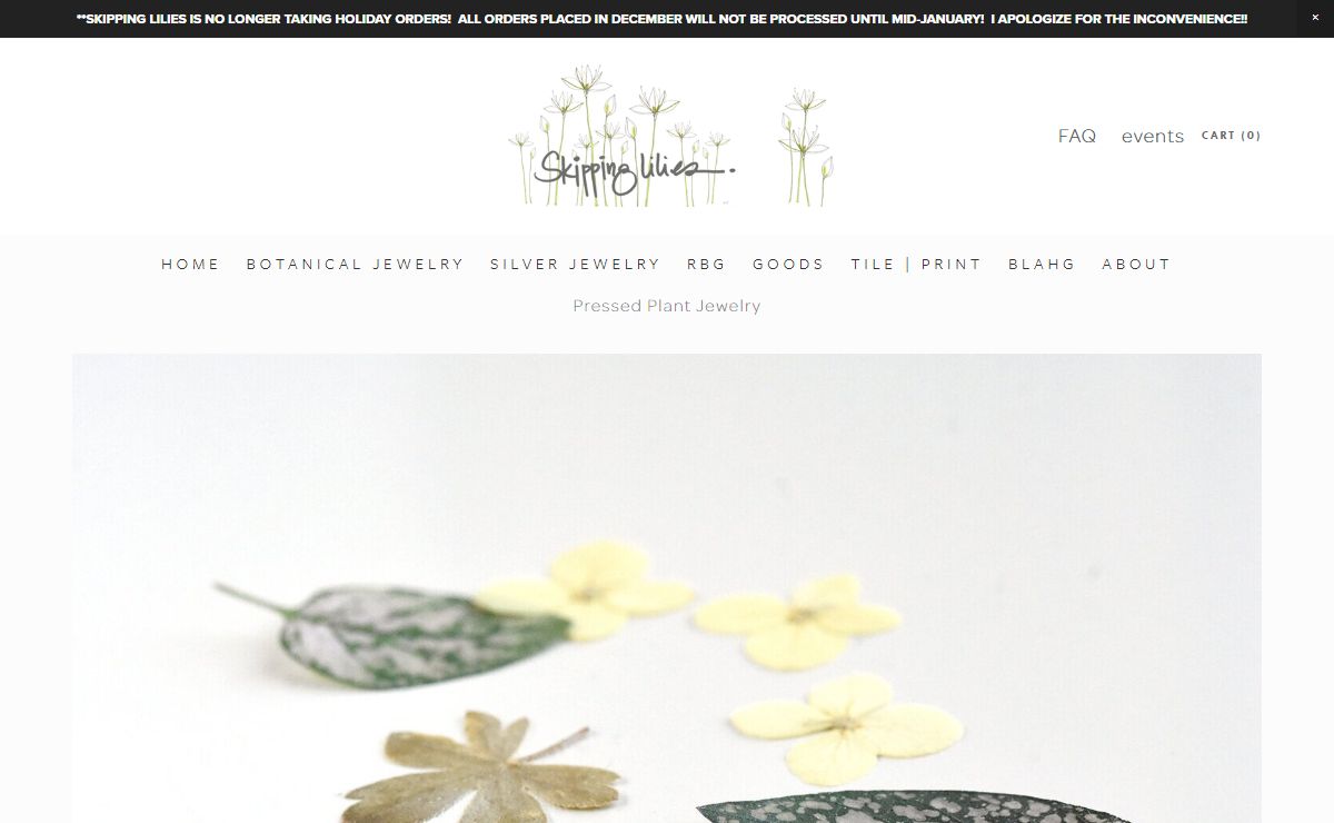 Skipping Lilies jewelry