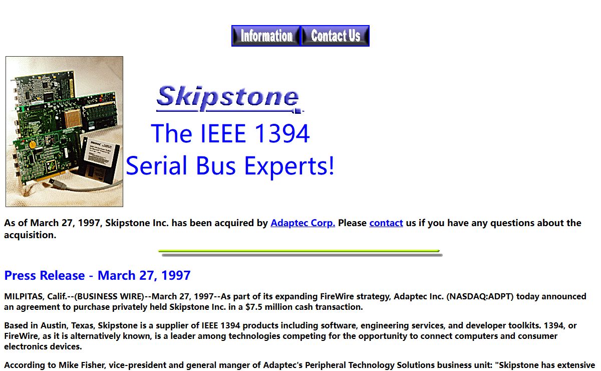 Skipstone - the IEEE 1394 Serial Bus Experts
