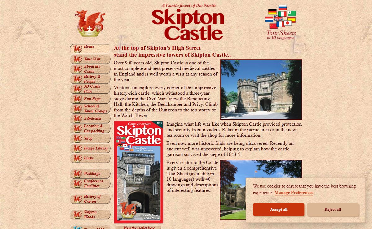 Skipton Castle, Superbly Preserved Medieval Castle, Yorkshire