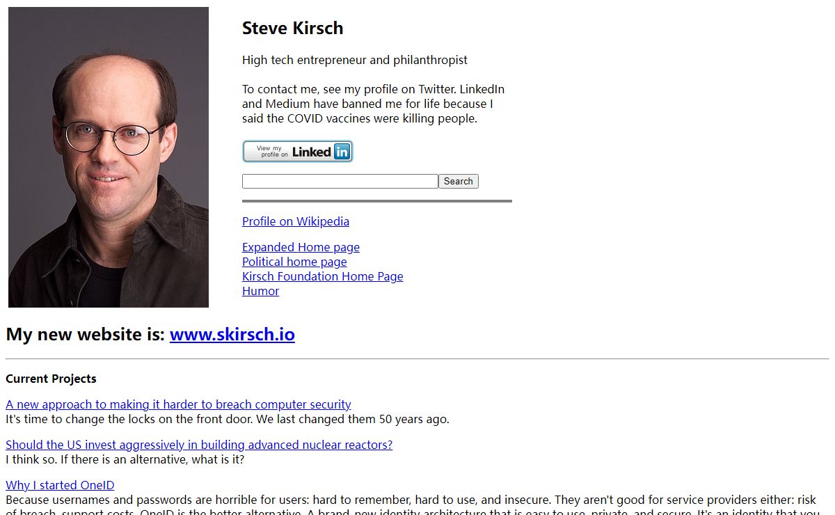 Steve Kirsch Home Page (short version)