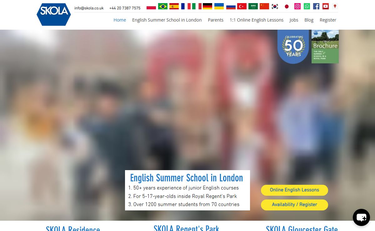 SKOLA English in London | Learn English | Summer school courses in England