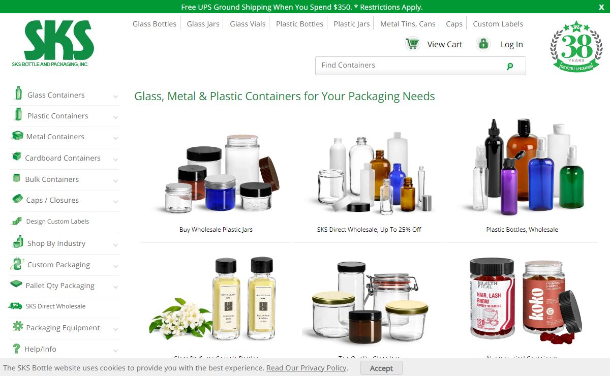 Wholesale Containers, Glass & Plastic Bottles, Jars, Metal Tins