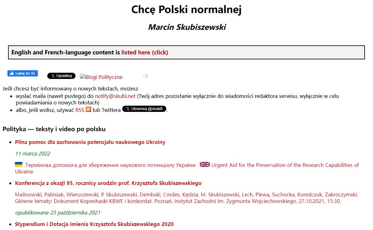 Chcę Polski normalnej (Marcin Skubiszewski)
