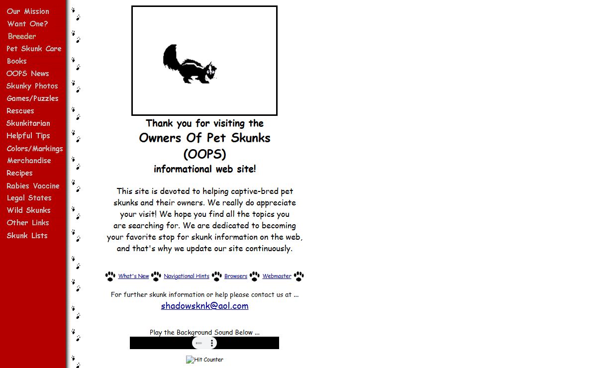 Owners Of Pet Skunks: Helping Skunks & their Owners
