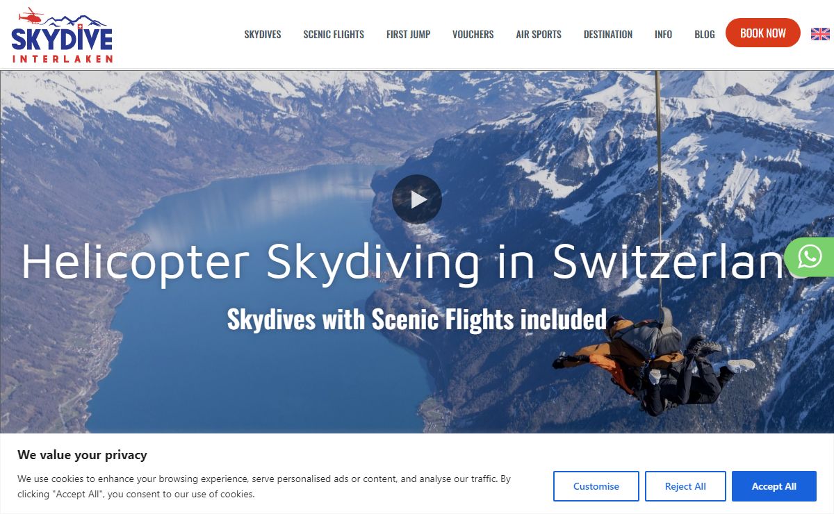 Skydive Interlaken | Helicopter Skydiving in Switzerland
