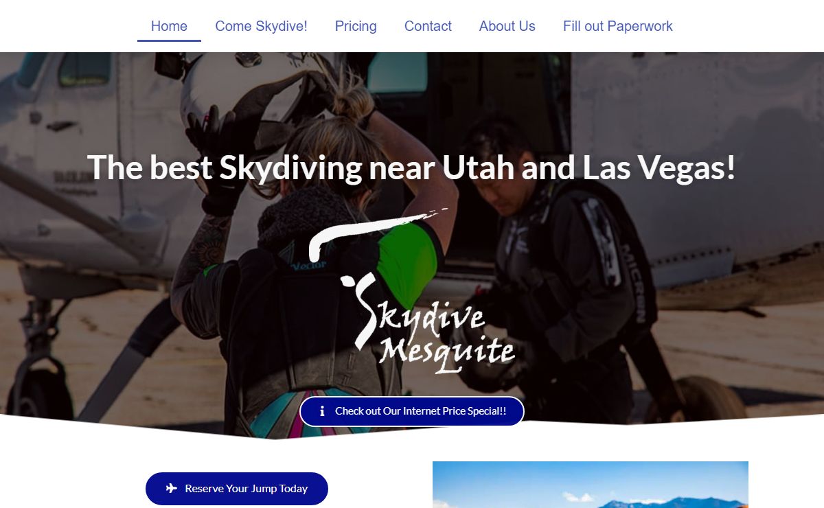 Skydiving near Utah and Las Vegas- Skydive Mesquite