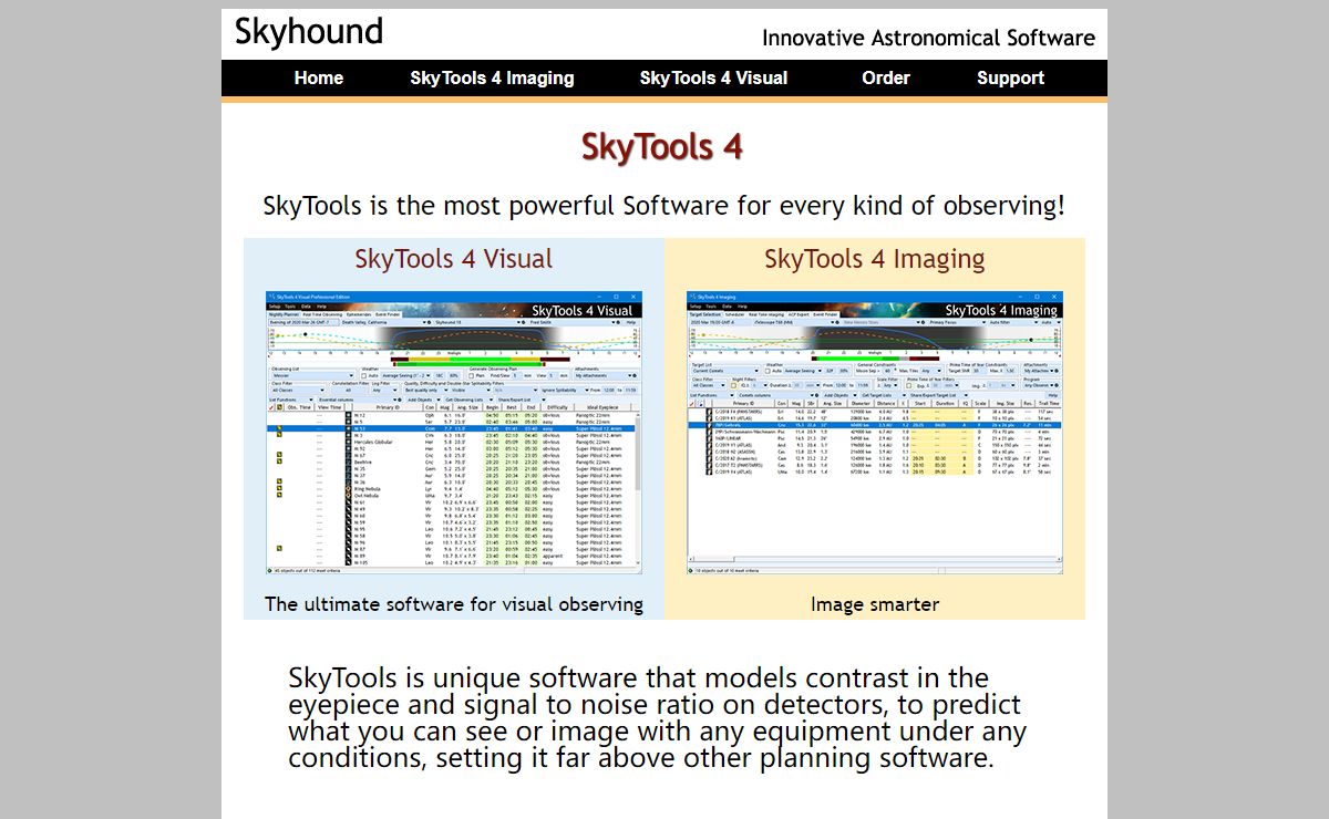 SkyTools Astronomy Planning Software by Skyhound