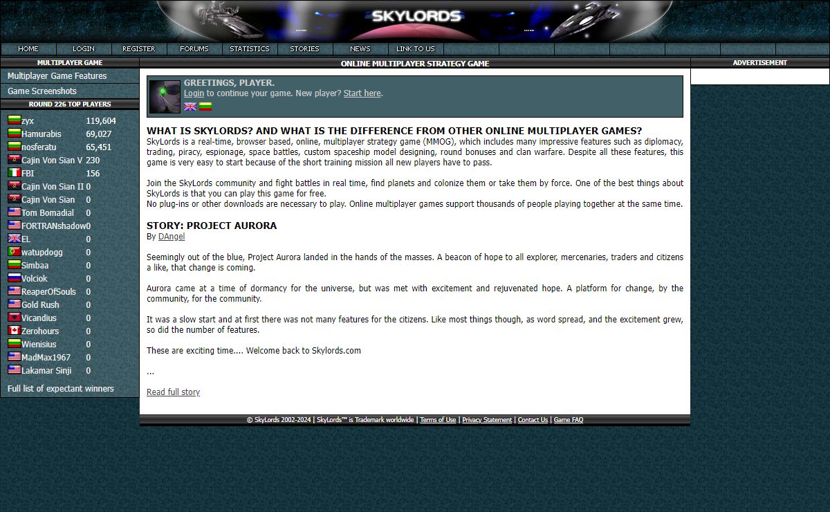 SkyLords Online multiplayer strategy game: play online!