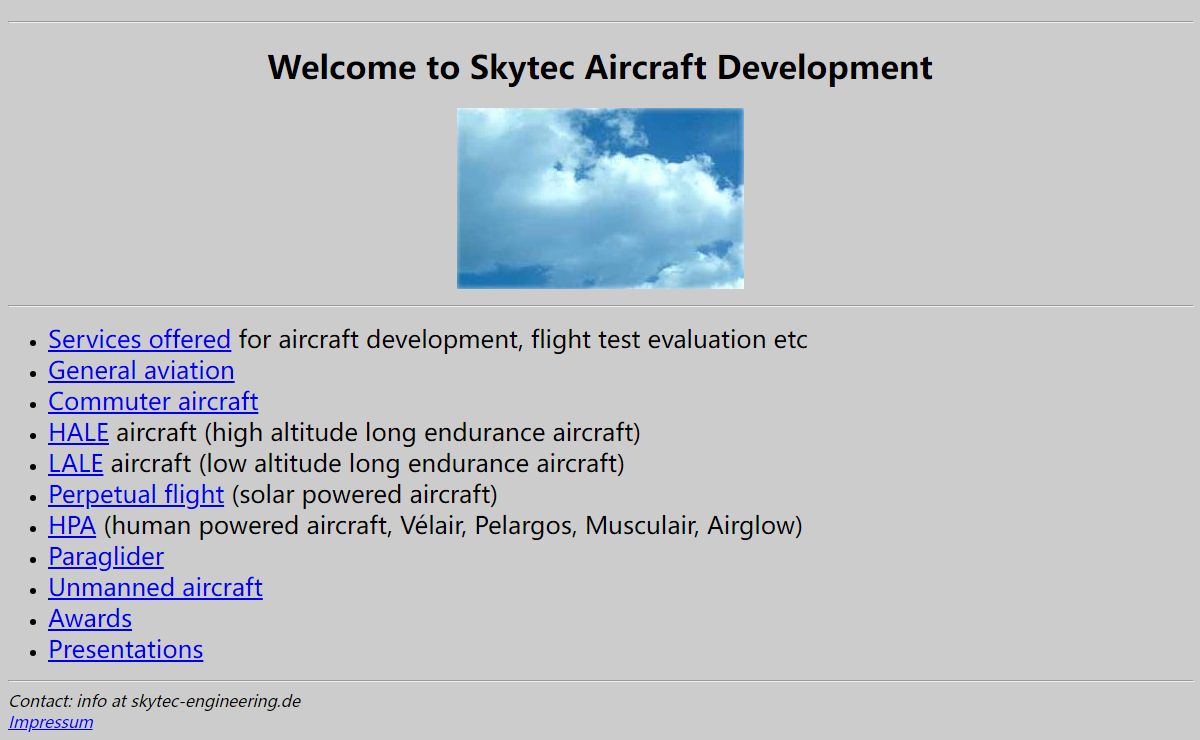 Skytec aircraft development