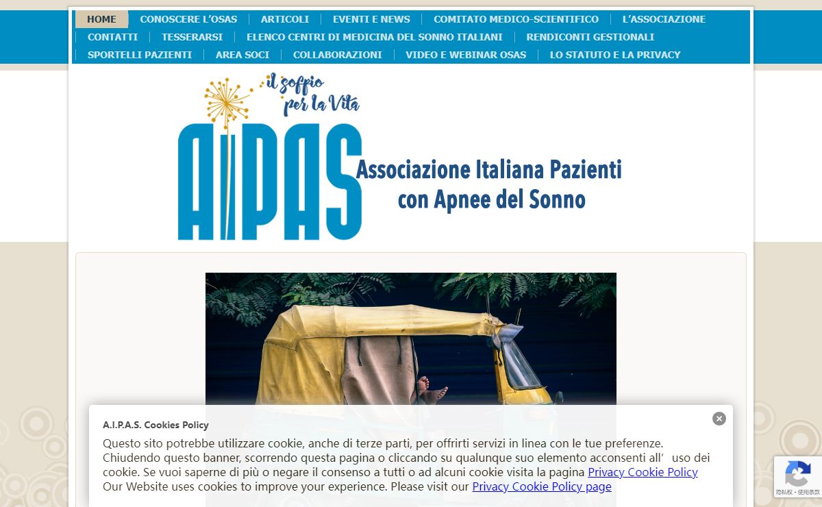 AIPAS Ass.Italiana Pazienti con Apnee del Sonno | Associazione Italiana Pazienti con Apnee del Sonno