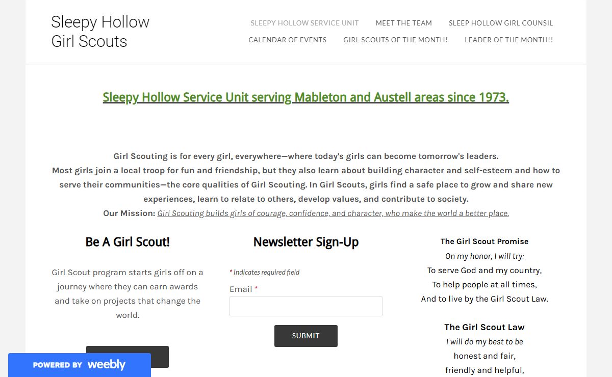 Sleepy Hollow Girl Scouts - Sleepy Hollow Service Unit