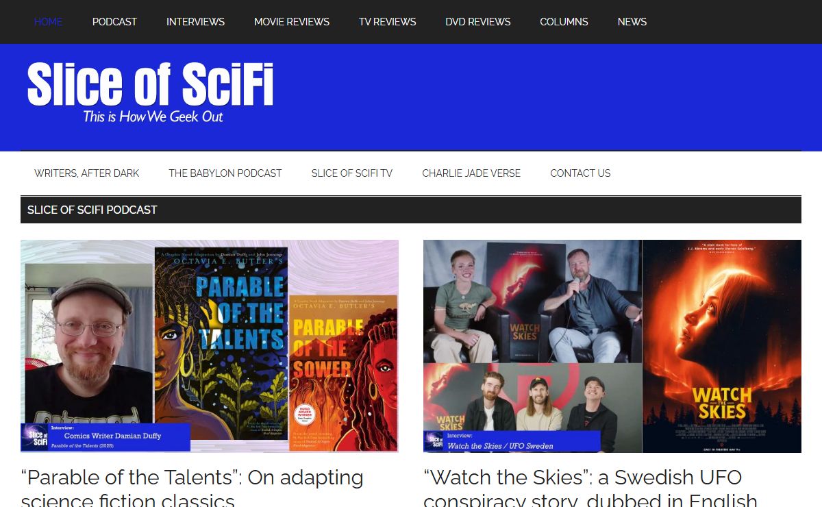 Slice of SciFi | This is How We Geek Out: Interviews, Reviews & More