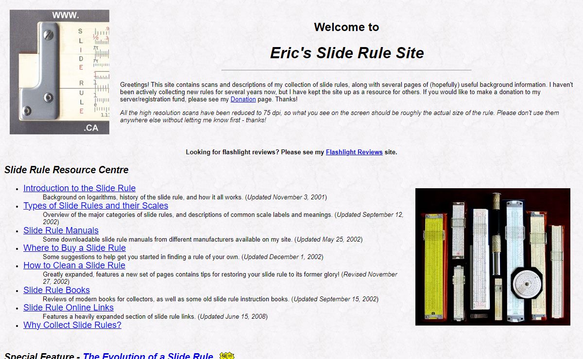 Eric's Slide Rule Site