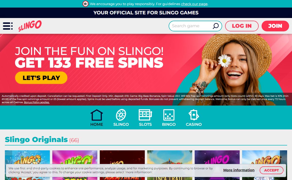 The Official Site For Slingo Games - Play Online Casino Here