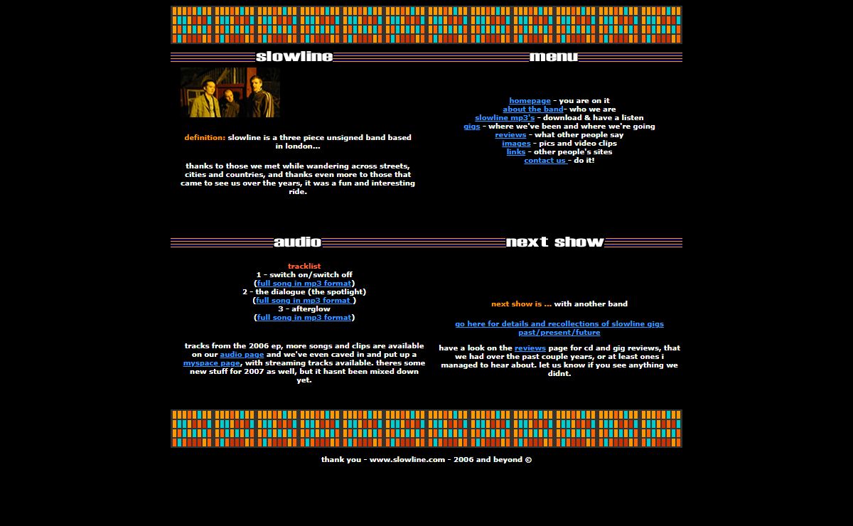 Slowline official site - band based in London