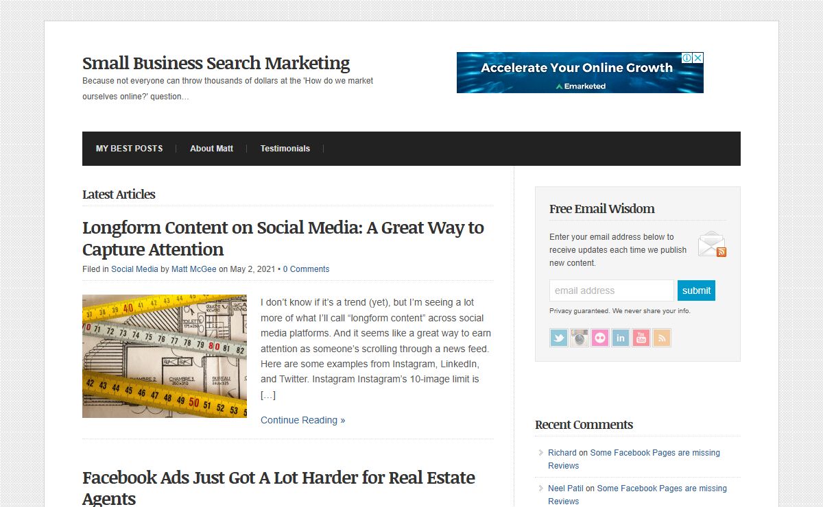 Small Business Search Marketing by Matt McGee | SEO Tips & Help for Small Businesses : Small Business Search Marketing