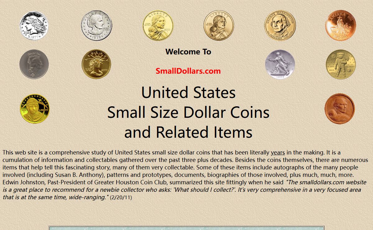 United States Small Size Dollar Coins